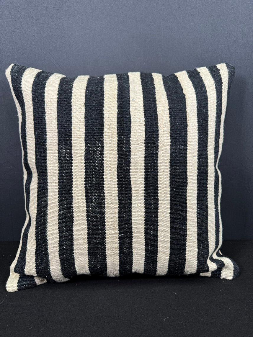 Turkish Hemp Pillow Cushion Natural Beige Black Cushion Cover 20x20 #30662