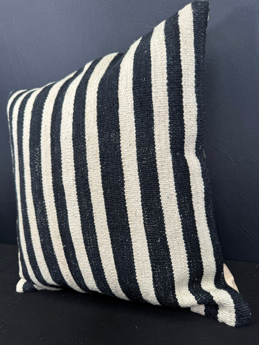 Turkish Hemp Pillow Cushion Natural Beige Black Cushion Cover 20x20 #30662