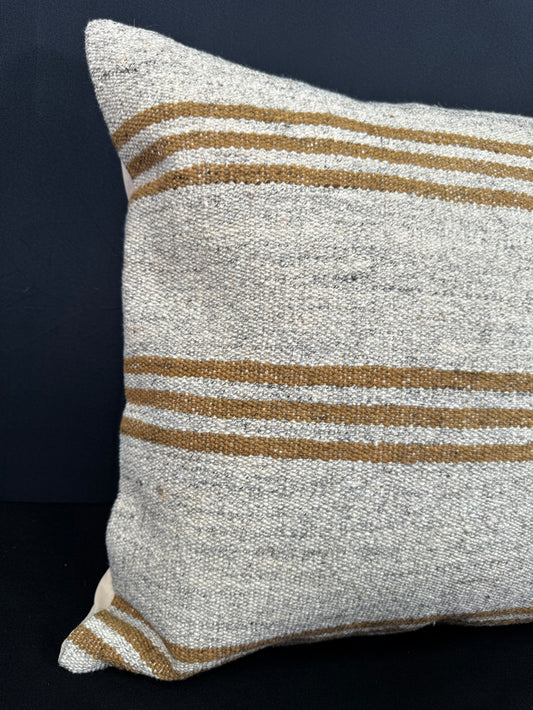 Turkish Hemp Pillow Cushion Natural Beige Yellow Cushion Cover 20x20 #30661