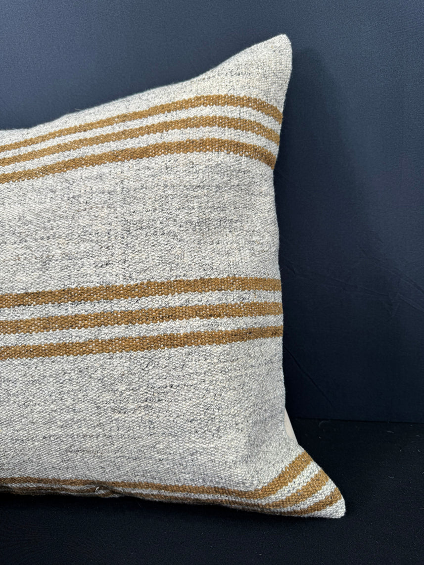 Turkish Hemp Pillow Cushion Natural Beige Yellow Cushion Cover 20x20 #30661