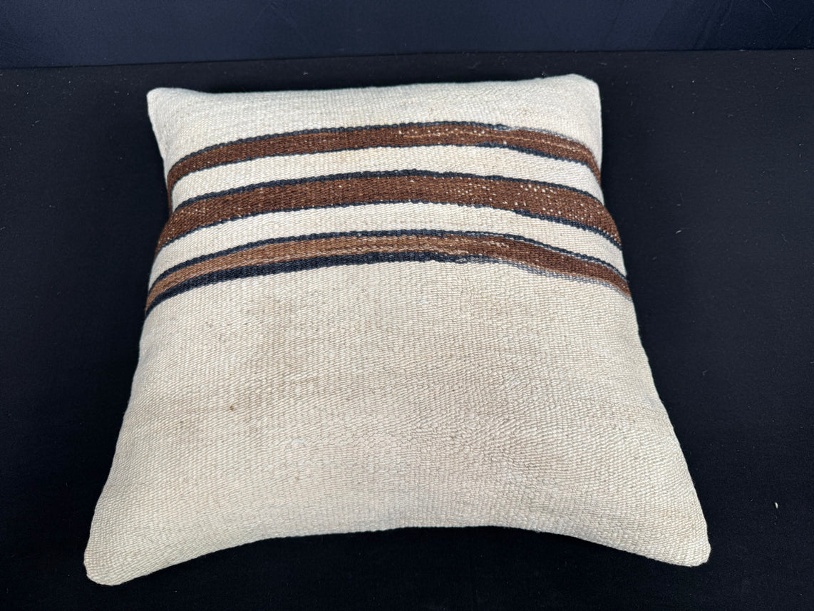 Turkish Hemp Pillow Cushion Natural Beige Brown Cushion Cover 20x20 #30660