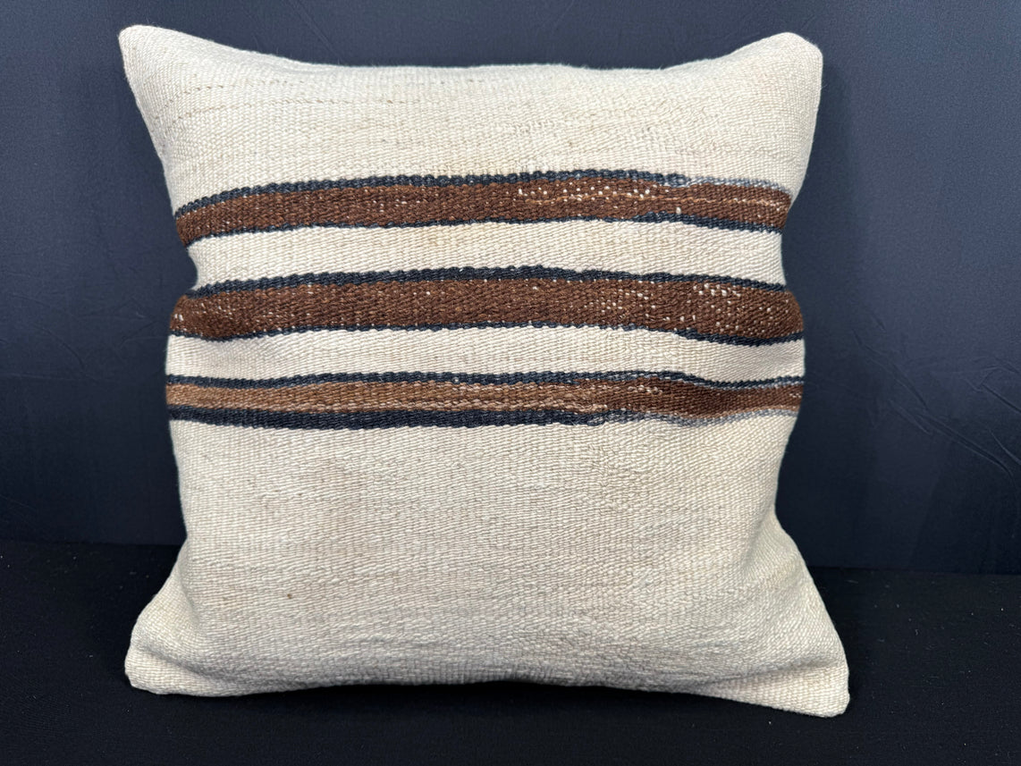 Turkish Hemp Pillow Cushion Natural Beige Brown Cushion Cover 20x20 #30660