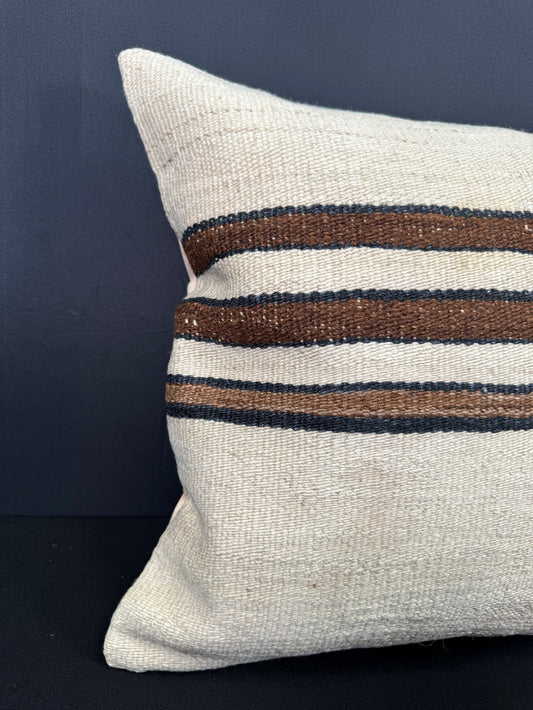Turkish Hemp Pillow Cushion Natural Beige Brown Cushion Cover 20x20 #30660