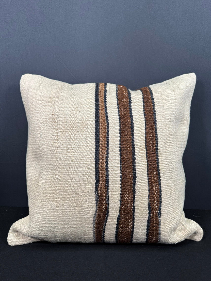 Turkish Hemp Pillow Cushion Natural Beige Brown Cushion Cover 20x20 #30660