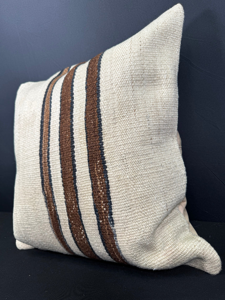 Turkish Hemp Pillow Cushion Natural Beige Brown Cushion Cover 20x20 #30660