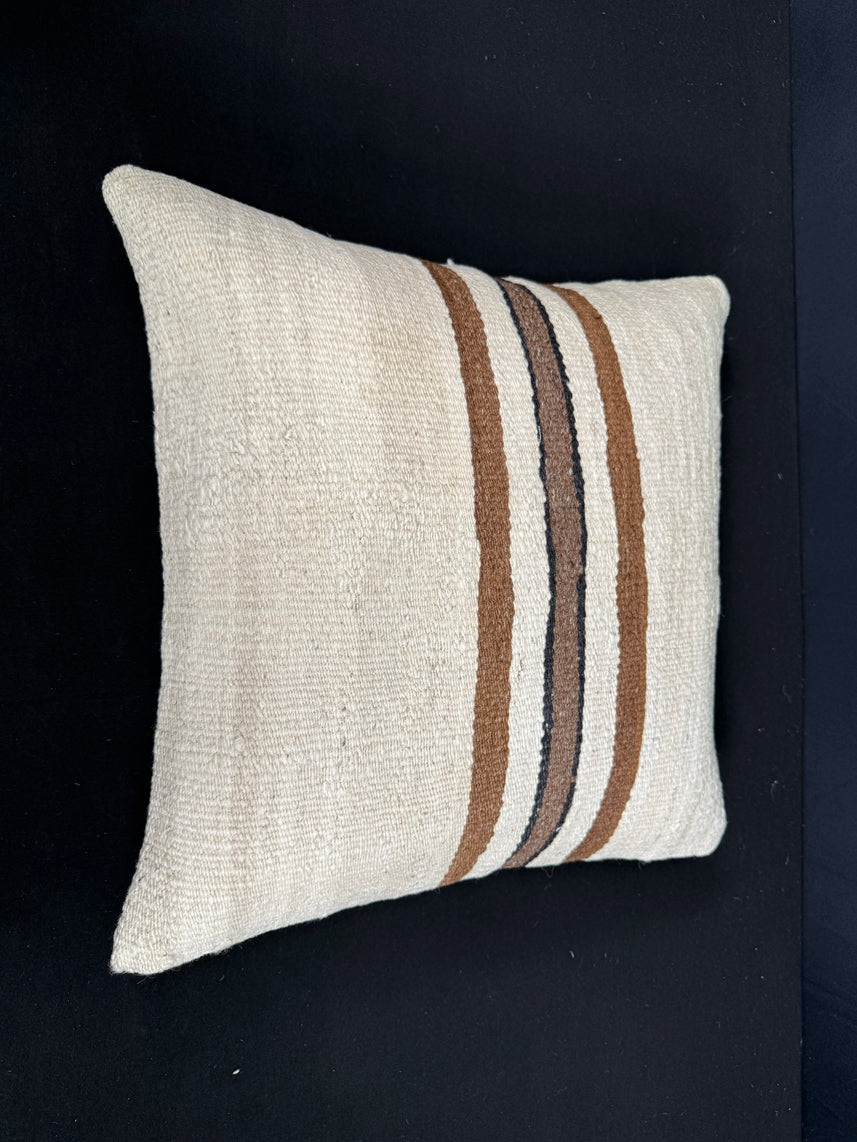 Turkish Hemp Pillow Cushion Natural Beige Brown Cushion Cover 20x20 #30663