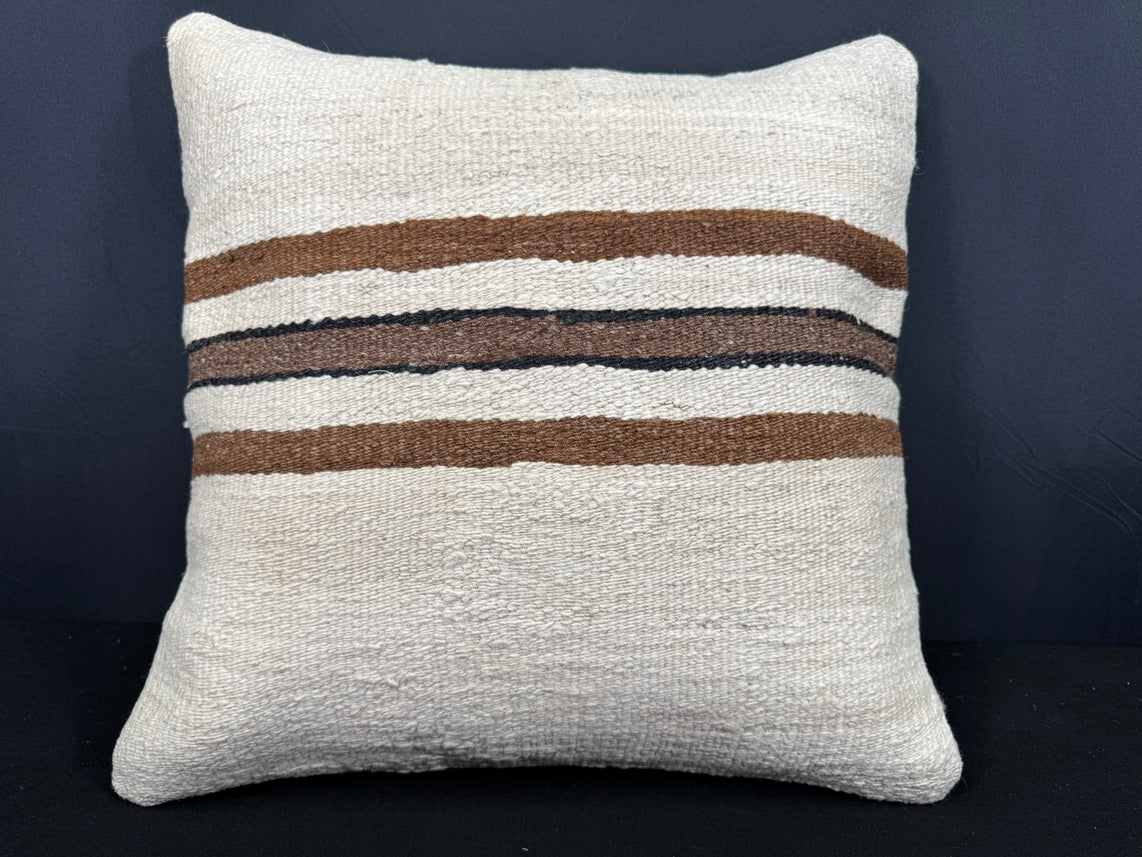 Turkish Hemp Pillow Cushion Natural Beige Brown Cushion Cover 20x20 #30663