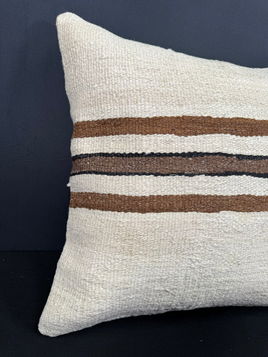 Turkish Hemp Pillow Cushion Natural Beige Brown Cushion Cover 20x20 #30663