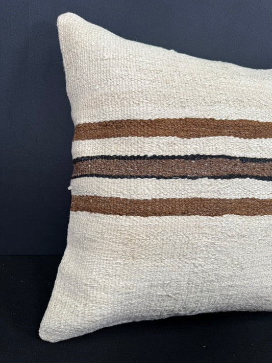 Turkish Hemp Pillow Cushion Natural Beige Brown Cushion Cover 20x20 #30663