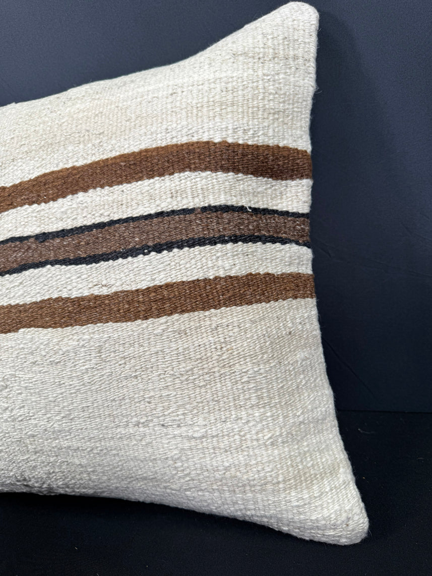 Turkish Hemp Pillow Cushion Natural Beige Brown Cushion Cover 20x20 #30663