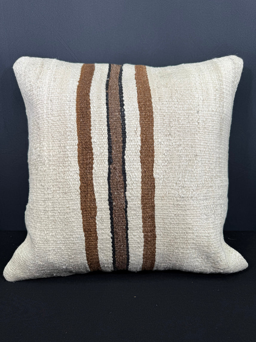 Turkish Hemp Pillow Cushion Natural Beige Brown Cushion Cover 20x20 #30663