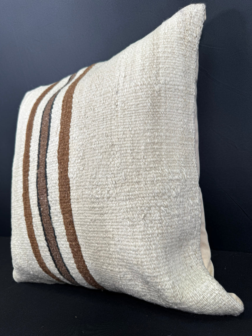 Turkish Hemp Pillow Cushion Natural Beige Brown Cushion Cover 20x20 #30663