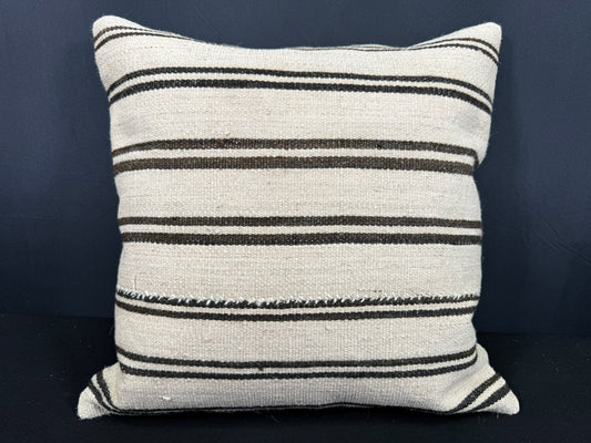 Turkish Hemp Pillow Cushion Natural Beige Black Cushion Cover 20x20 #30666