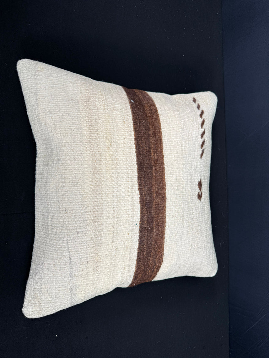 Turkish Hemp Pillow Cushion Natural Beige Brown Cushion Cover 20x20 #30546
