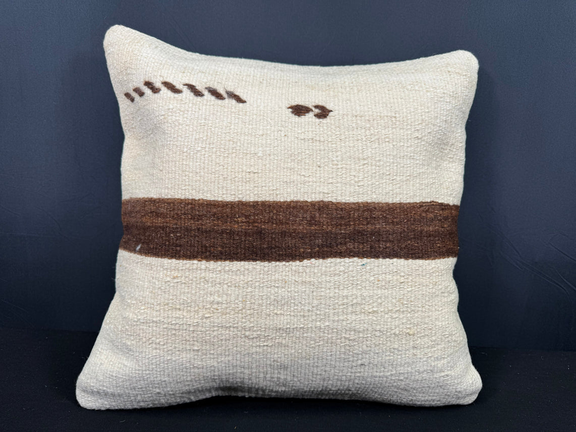 Turkish Hemp Pillow Cushion Natural Beige Brown Cushion Cover 20x20 #30546