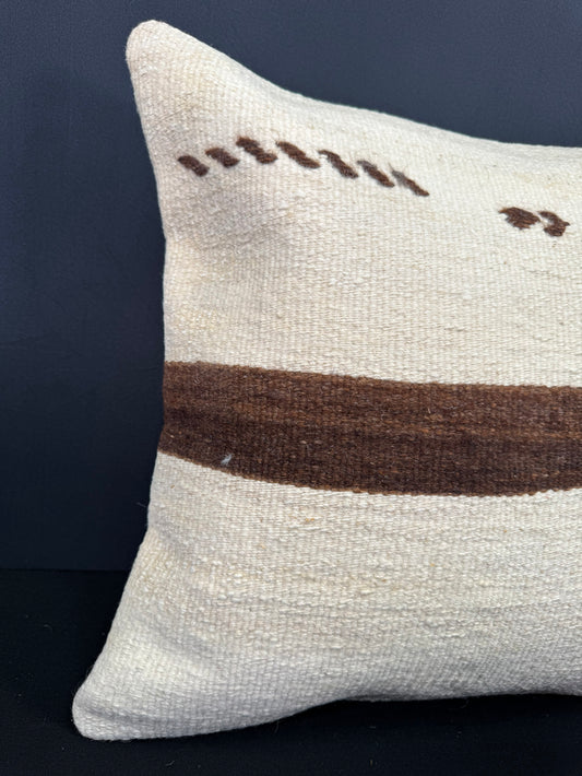 Turkish Hemp Pillow Cushion Natural Beige Brown Cushion Cover 20x20 #30546