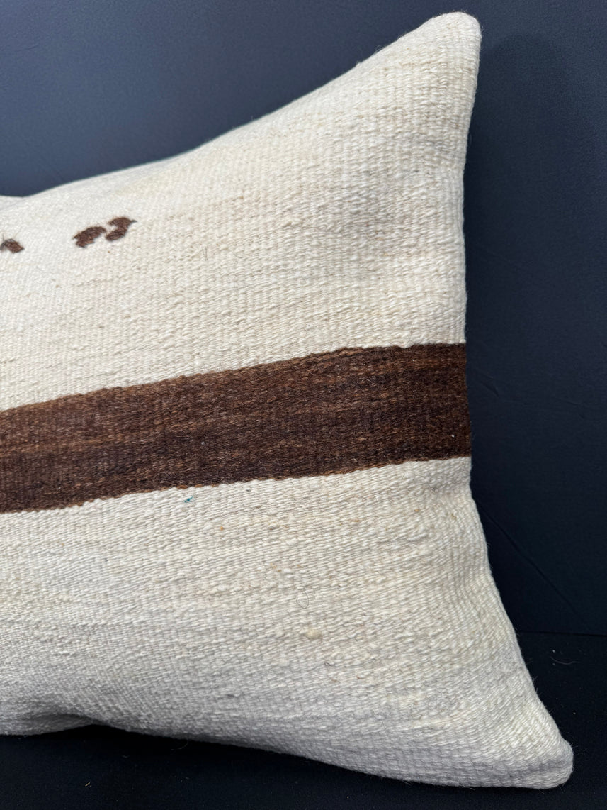 Turkish Hemp Pillow Cushion Natural Beige Brown Cushion Cover 20x20 #30546