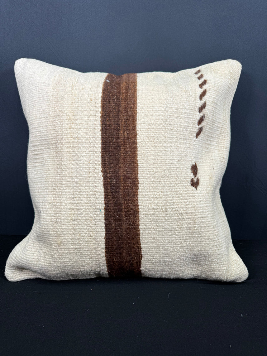 Turkish Hemp Pillow Cushion Natural Beige Brown Cushion Cover 20x20 #30546