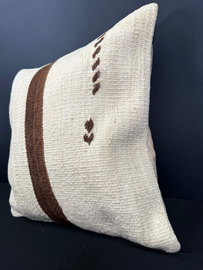 Turkish Hemp Pillow Cushion Natural Beige Brown Cushion Cover 20x20 #30546