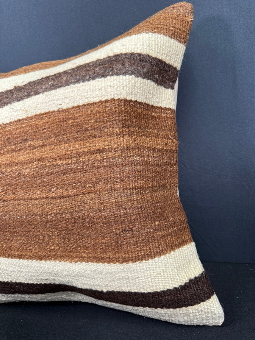 Turkish Hemp Pillow Cushion Natural Beige Brown Cushion Cover 20x20 #30605