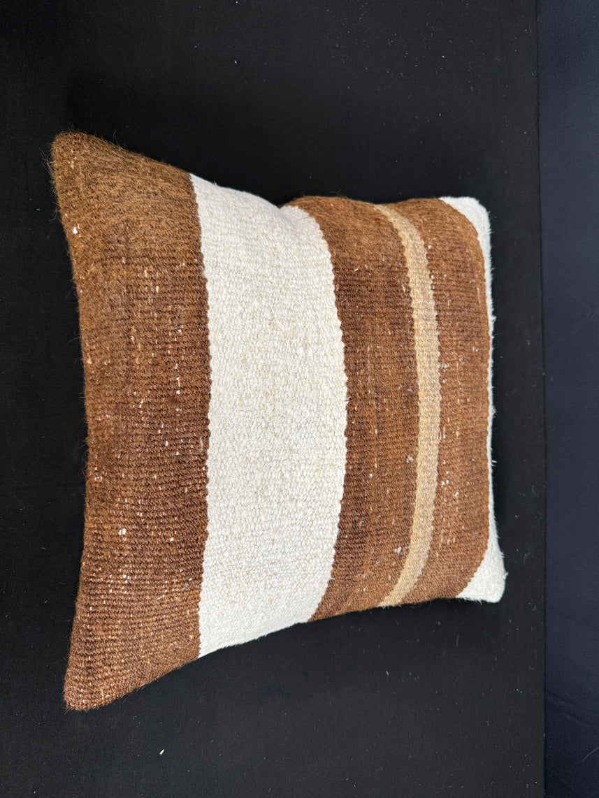 Turkish Hemp Pillow Cushion Natural Beige Brown Cushion Cover 20x20 #30604