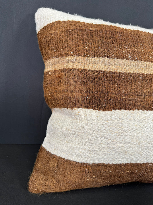 Turkish Hemp Pillow Cushion Natural Beige Brown Cushion Cover 20x20 #30604