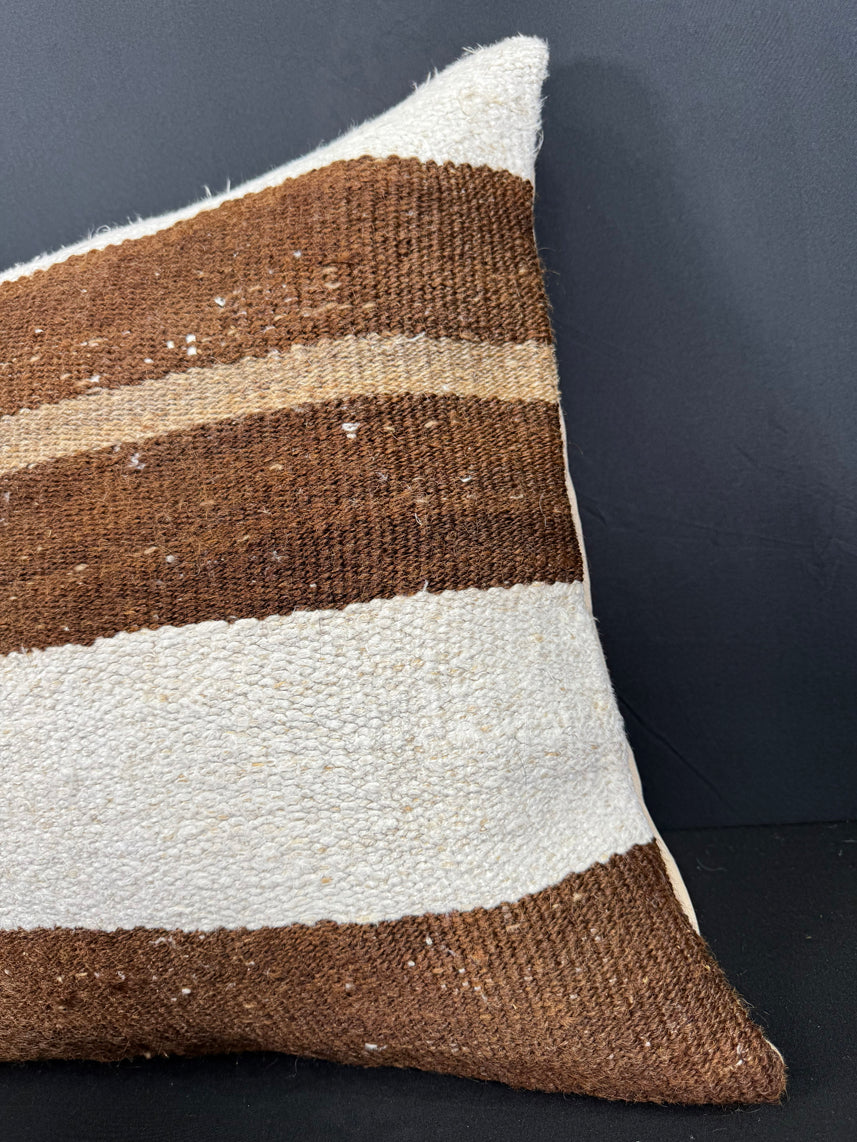 Turkish Hemp Pillow Cushion Natural Beige Brown Cushion Cover 20x20 #30604