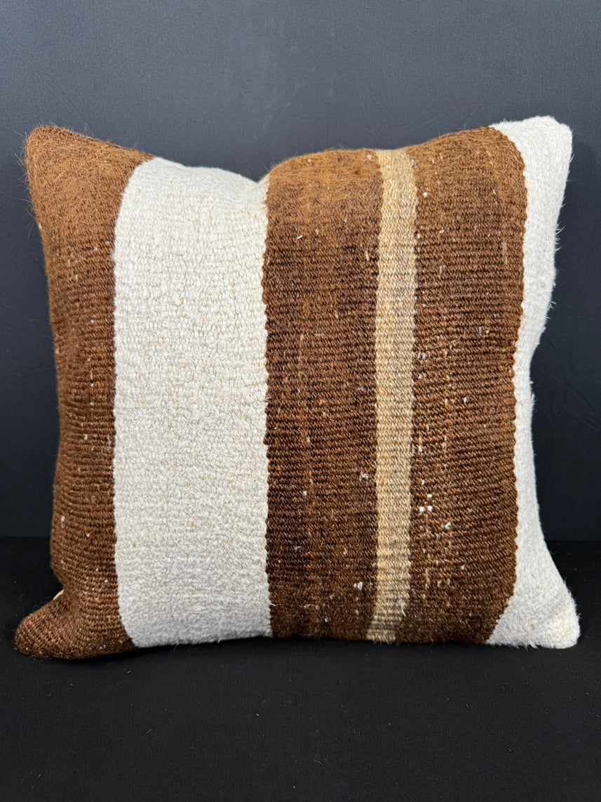 Turkish Hemp Pillow Cushion Natural Beige Brown Cushion Cover 20x20 #30604