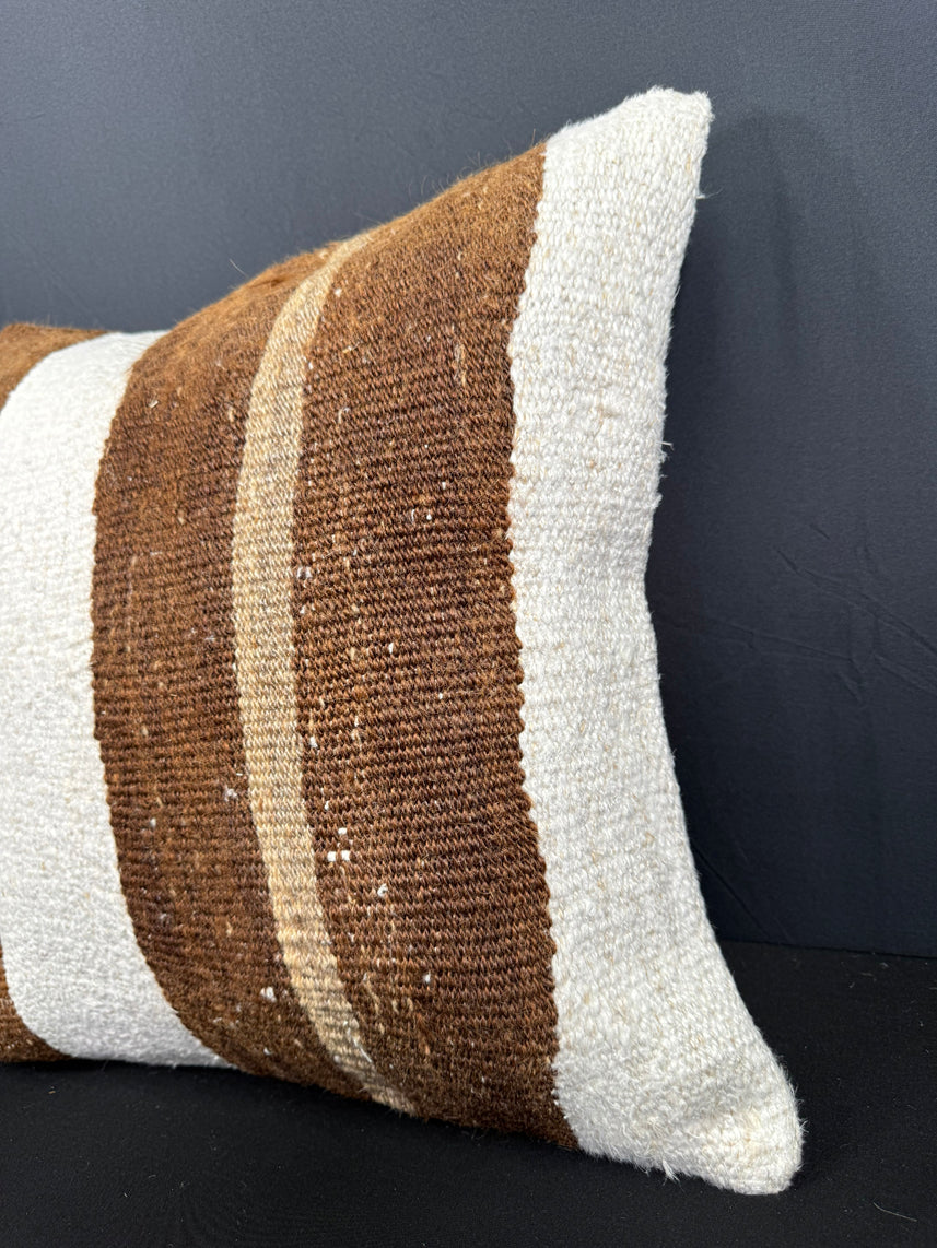 Turkish Hemp Pillow Cushion Natural Beige Brown Cushion Cover 20x20 #30604