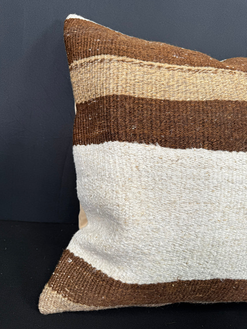 Turkish Hemp Pillow Cushion Natural Beige Brown Cushion Cover 20x20 #30603