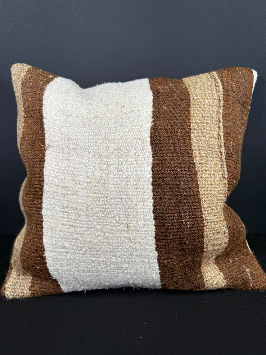 Turkish Hemp Pillow Cushion Natural Beige Brown Cushion Cover 20x20 #30603