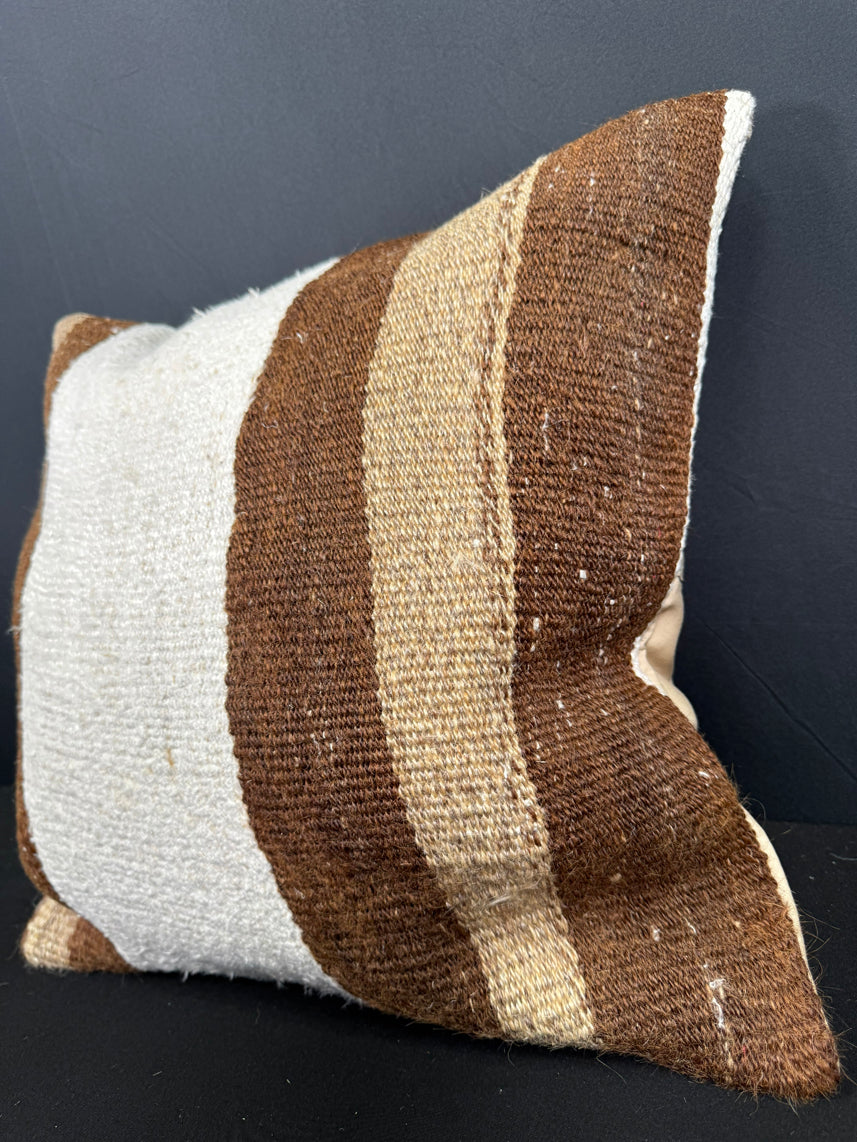 Turkish Hemp Pillow Cushion Natural Beige Brown Cushion Cover 20x20 #30603
