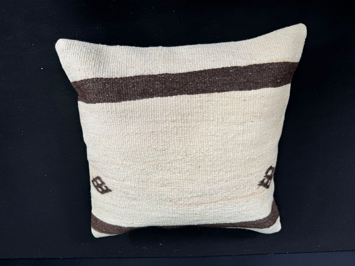 Turkish Hemp Pillow Cushion Natural Beige Brown Cushion Cover 20x20 #30638
