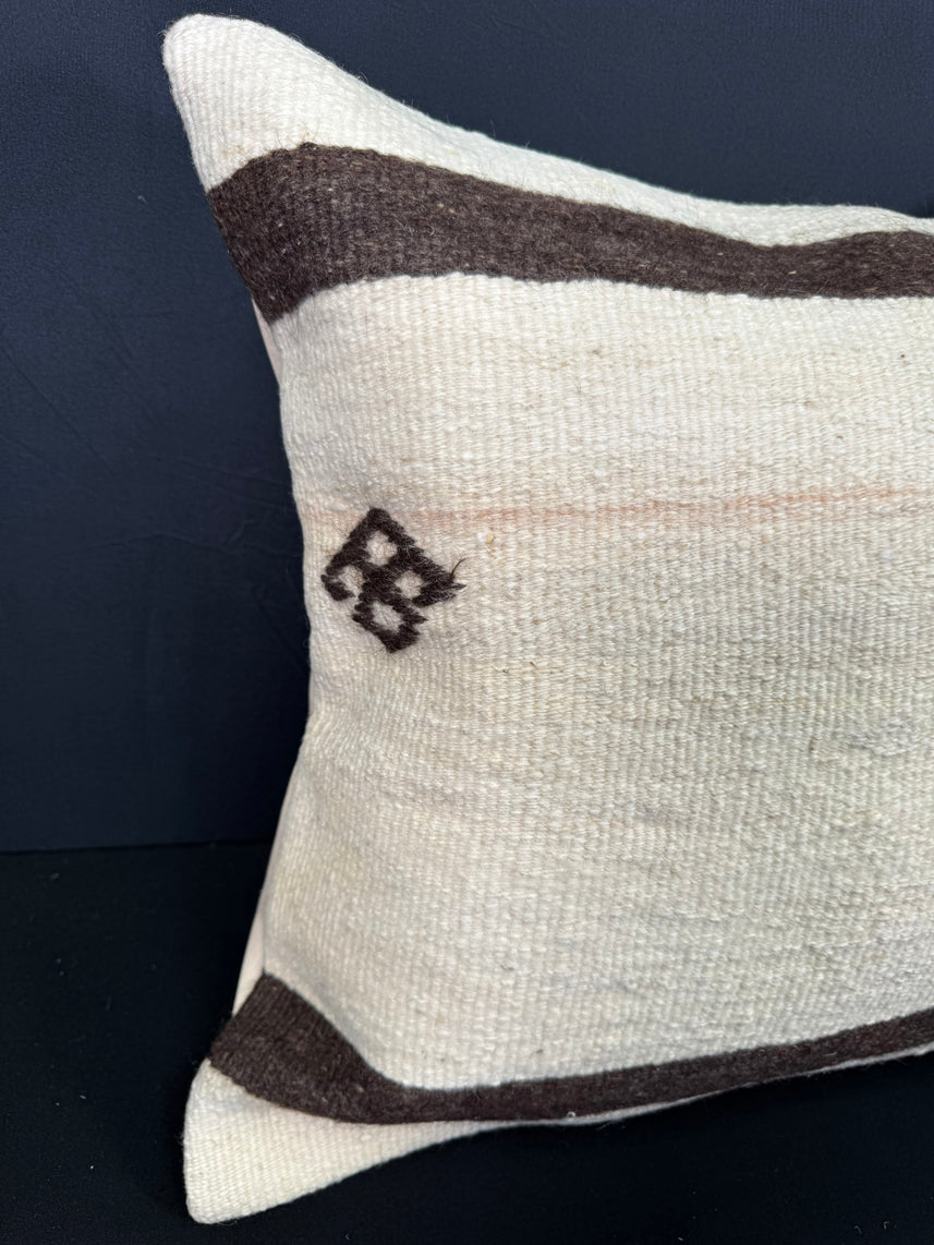 Turkish Hemp Pillow Cushion Natural Beige Brown Cushion Cover 20x20 #30638