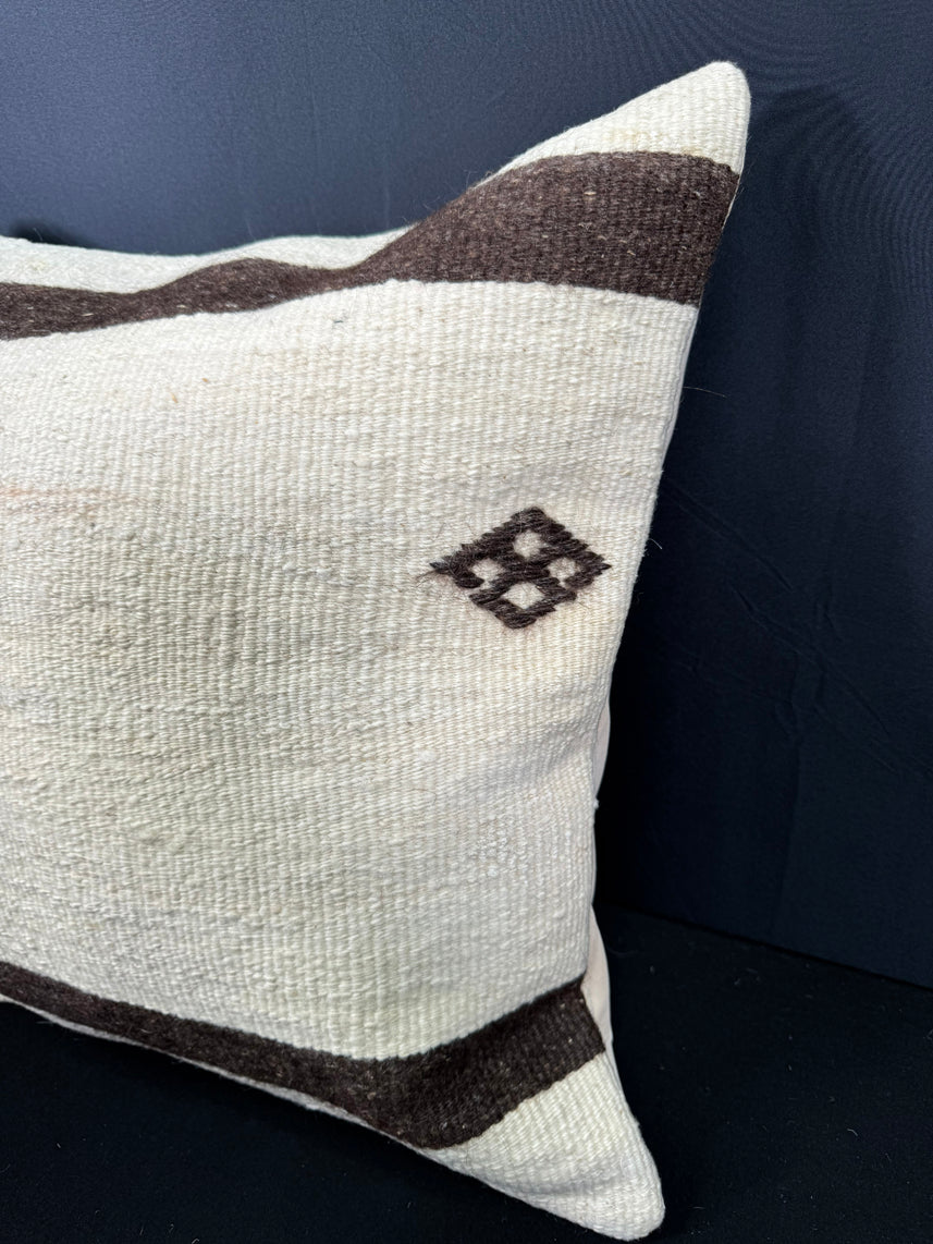 Turkish Hemp Pillow Cushion Natural Beige Brown Cushion Cover 20x20 #30638