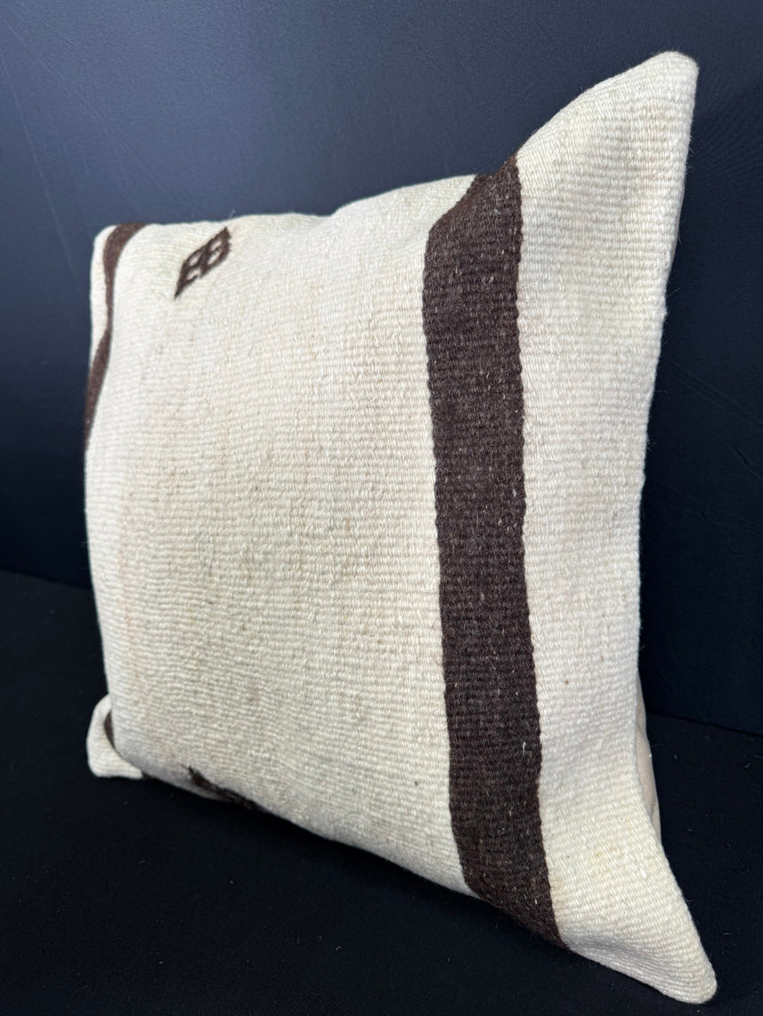 Turkish Hemp Pillow Cushion Natural Beige Brown Cushion Cover 20x20 #30638