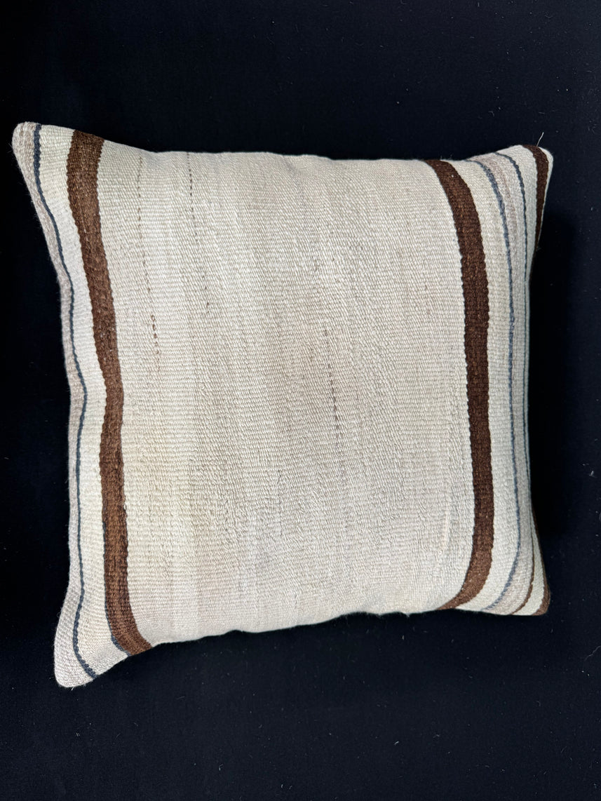 Turkish Hemp Pillow Cushion Natural Beige Brown Cushion Cover 20x20 #30639