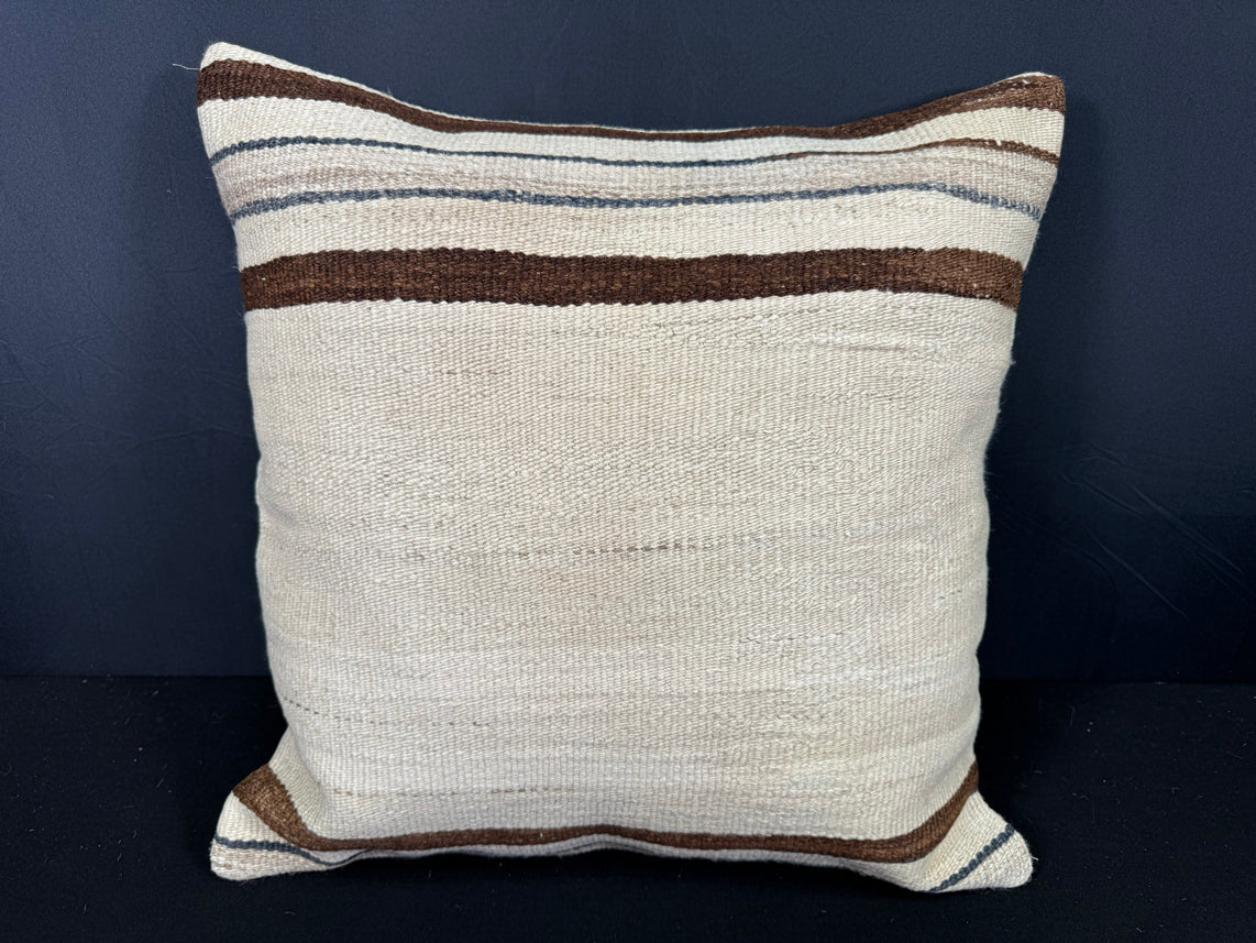 Turkish Hemp Pillow Cushion Natural Beige Brown Cushion Cover 20x20 #30639