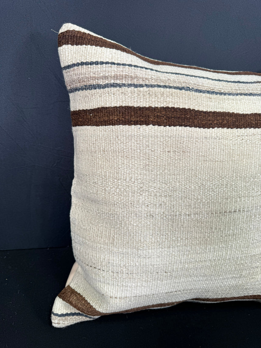Turkish Hemp Pillow Cushion Natural Beige Brown Cushion Cover 20x20 #30639