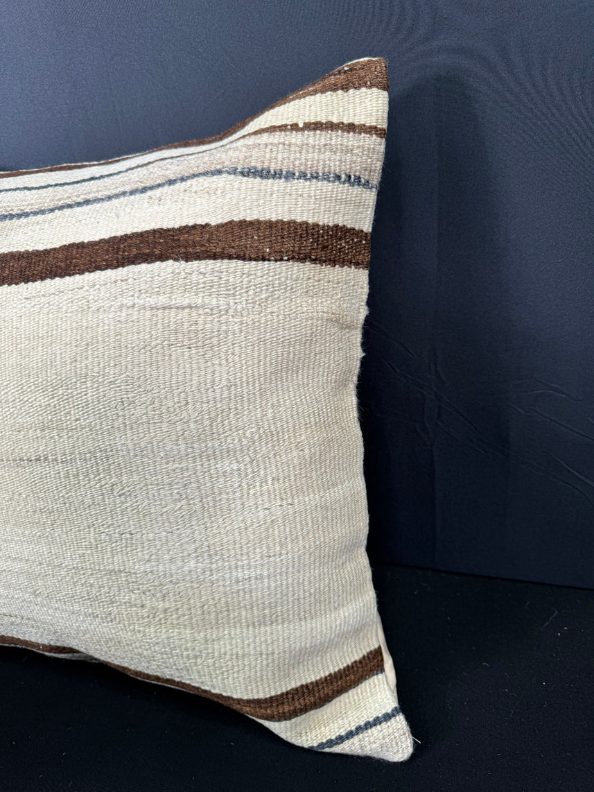 Turkish Hemp Pillow Cushion Natural Beige Brown Cushion Cover 20x20 #30639