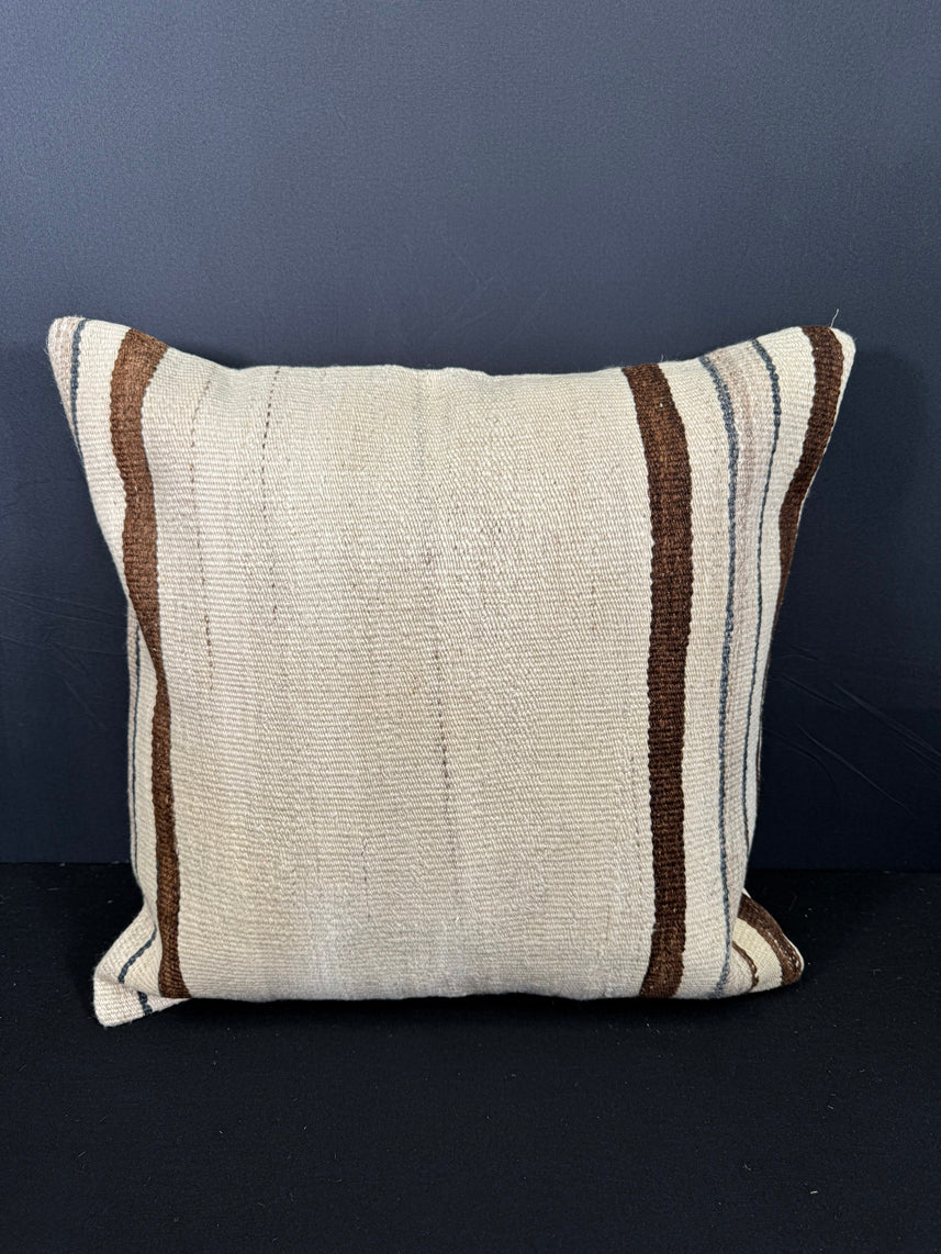 Turkish Hemp Pillow Cushion Natural Beige Brown Cushion Cover 20x20 #30639