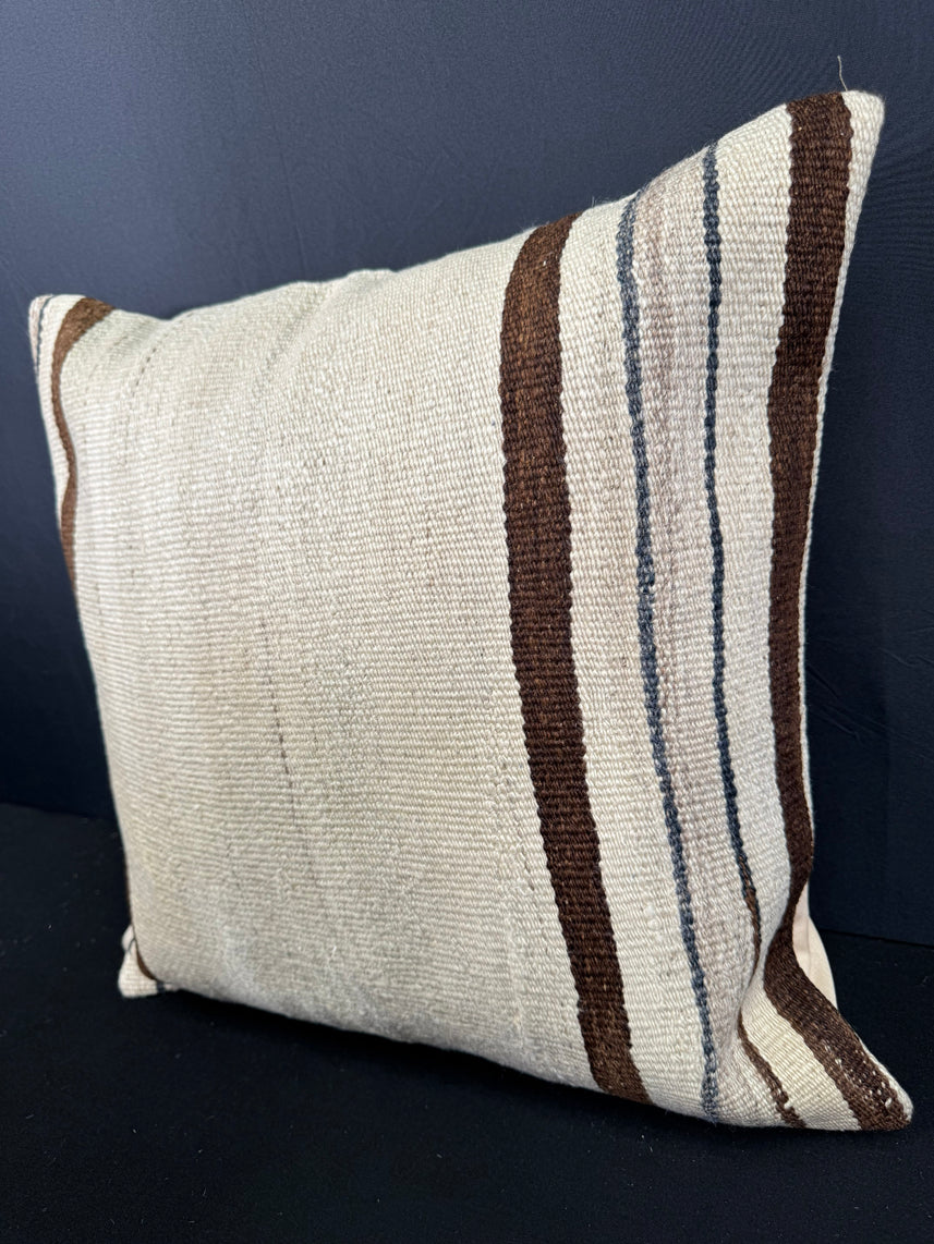 Turkish Hemp Pillow Cushion Natural Beige Brown Cushion Cover 20x20 #30639