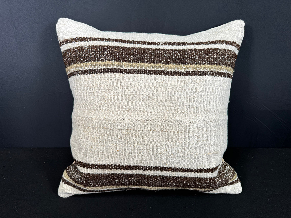 Turkish Hemp Pillow Cushion Natural Beige Brown Cushion Cover 20x20 #30659