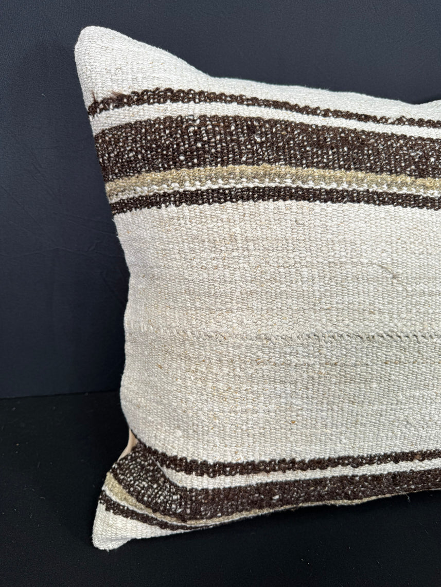 Turkish Hemp Pillow Cushion Natural Beige Brown Cushion Cover 20x20 #30659