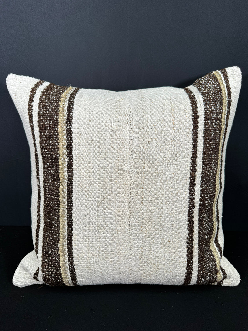 Turkish Hemp Pillow Cushion Natural Beige Brown Cushion Cover 20x20 #30659
