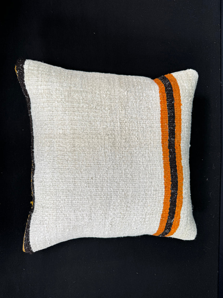 Turkish Hemp Pillow Cushion Natural Beige Orange Cushion Cover 20x20 #30626