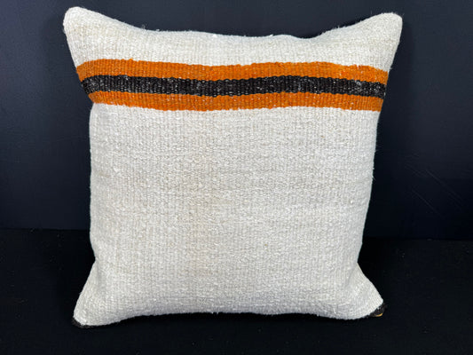Turkish Hemp Pillow Cushion Natural Beige Orange Cushion Cover 20x20 #30626