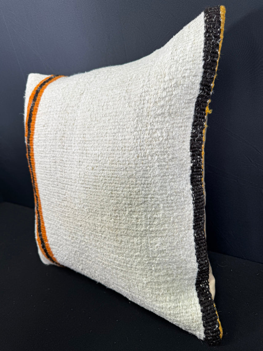 Turkish Hemp Pillow Cushion Natural Beige Orange Cushion Cover 20x20 #30626