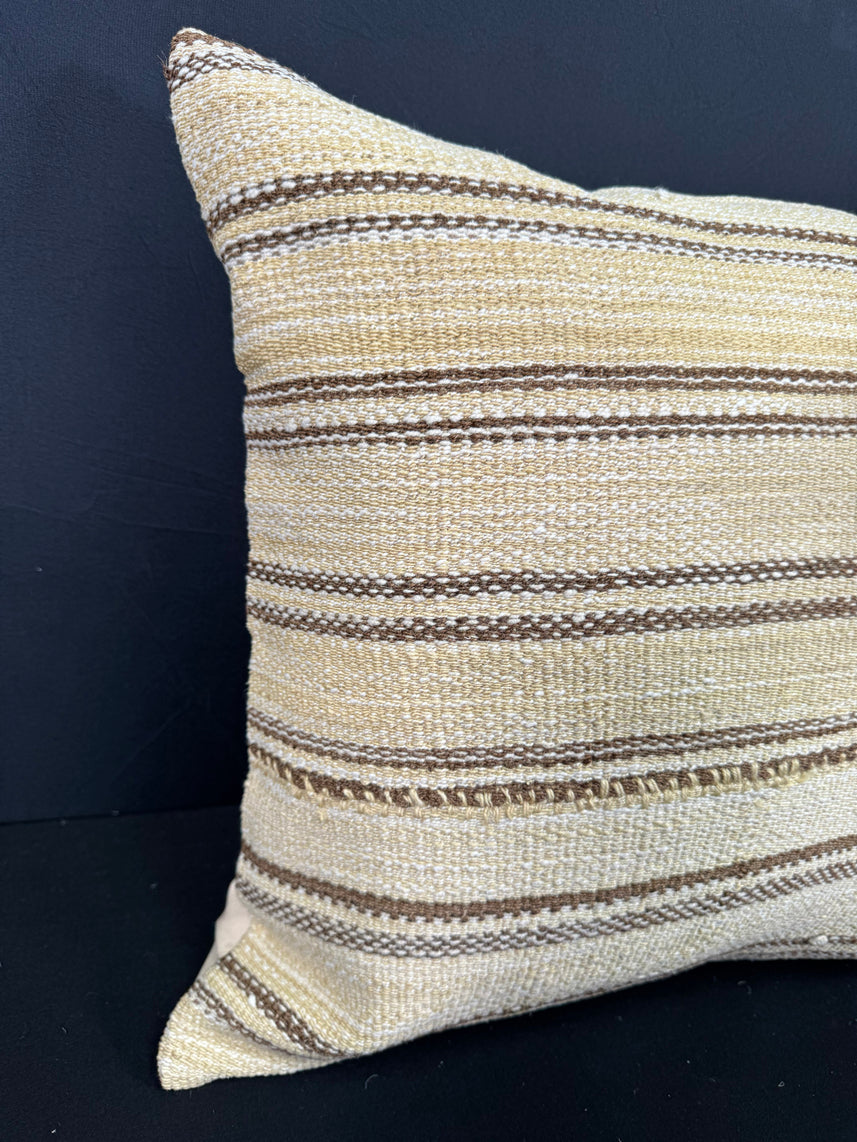 Turkish Hemp Pillow Cushion Natural Beige Brown Cushion Cover 20x20 #30611