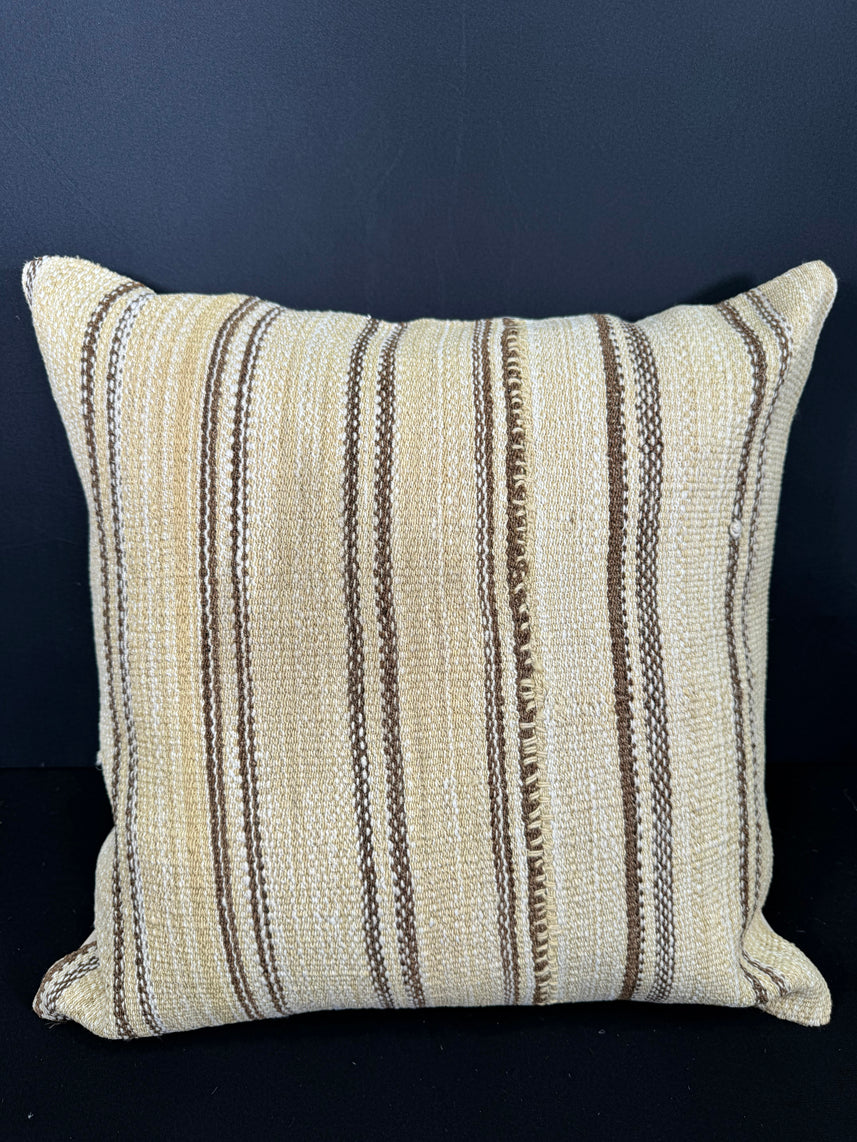 Turkish Hemp Pillow Cushion Natural Beige Brown Cushion Cover 20x20 #30611